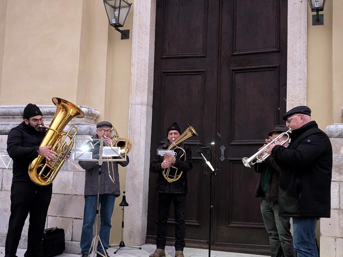 Musikalische Unterstützung durch Bläser der Stadtkapelle.