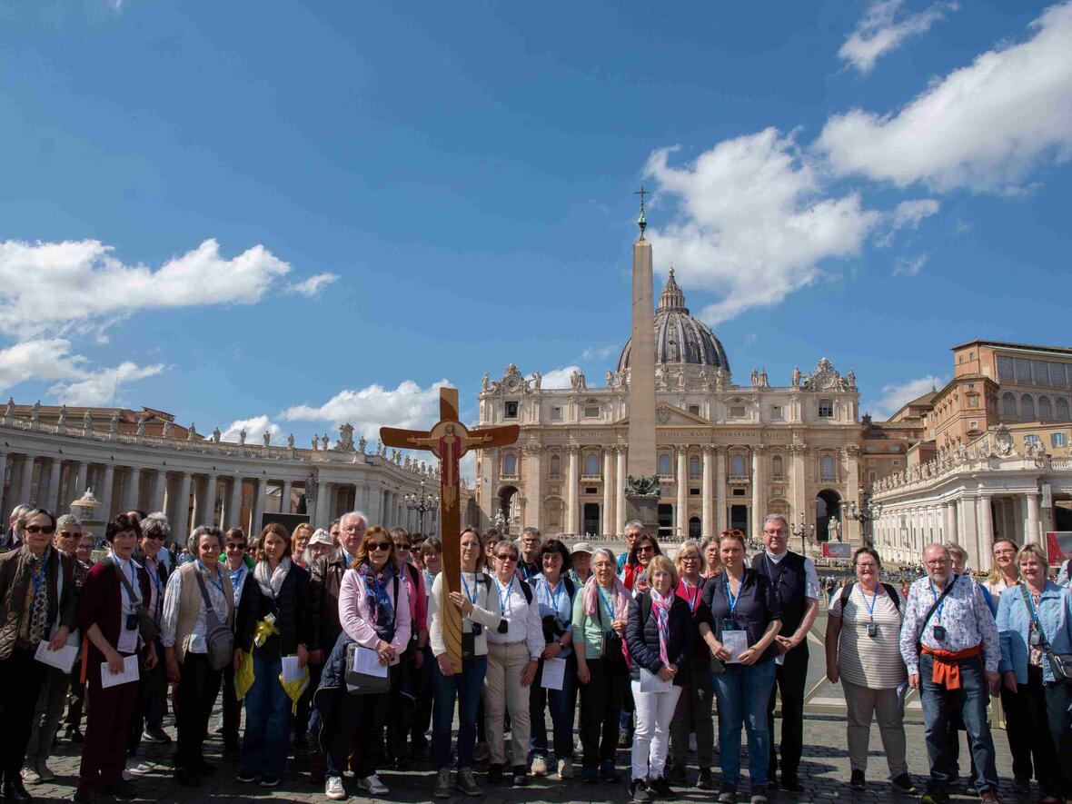 Pilgerreise Rom im Heiligen Jahr ... Ankunft auf dem Petersplatz ...