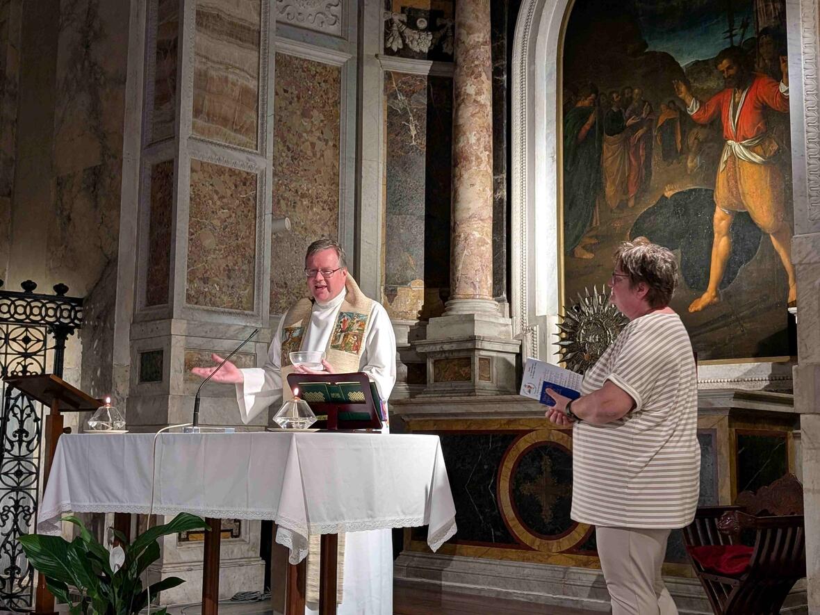 Pilgerreise Rom im Heiligen Jahr Gottesdienst in Tre Fontane