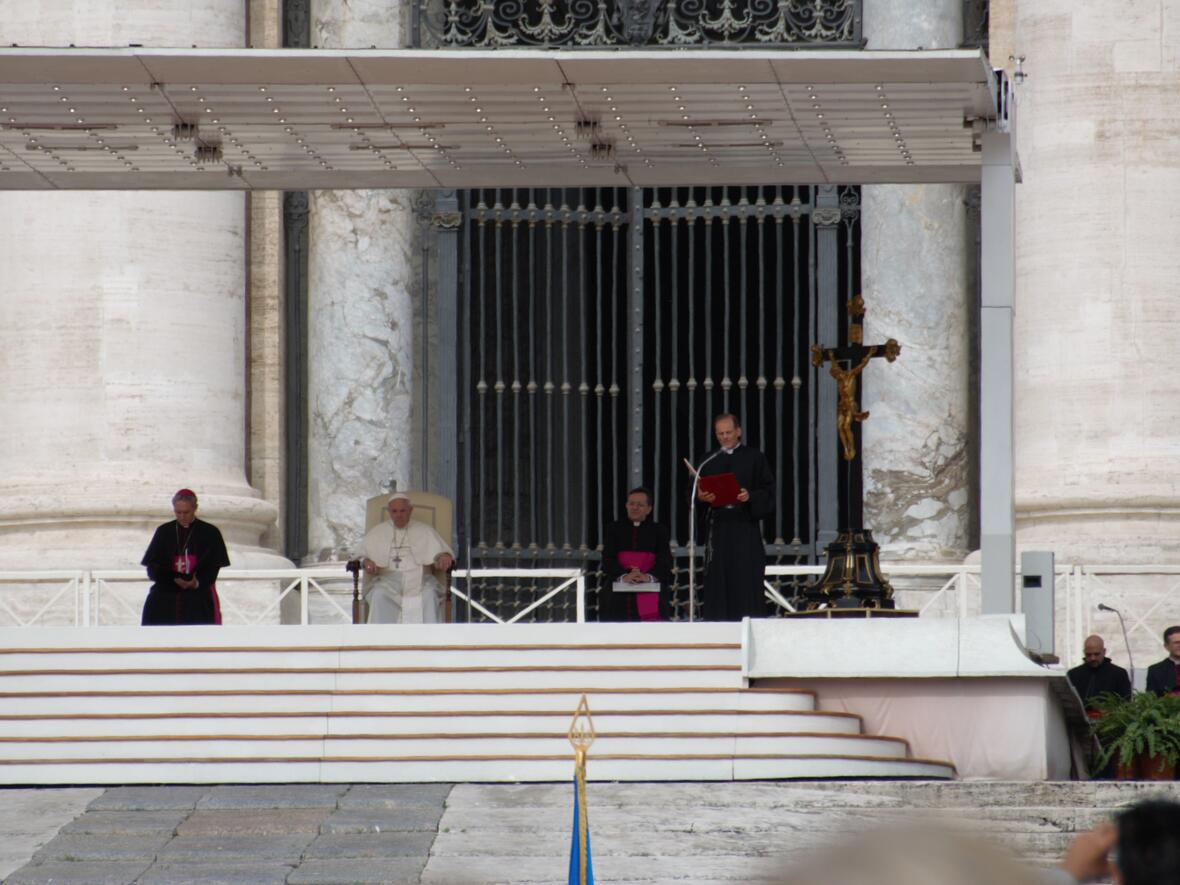 Generalaudienz am 23. Mai 2018: auch die Neuburger Pilger wurden begrüßt.