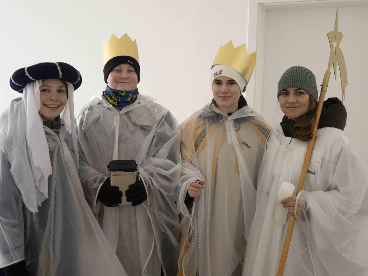 Die Bittenbrunner Sternsinger im Einsatz.