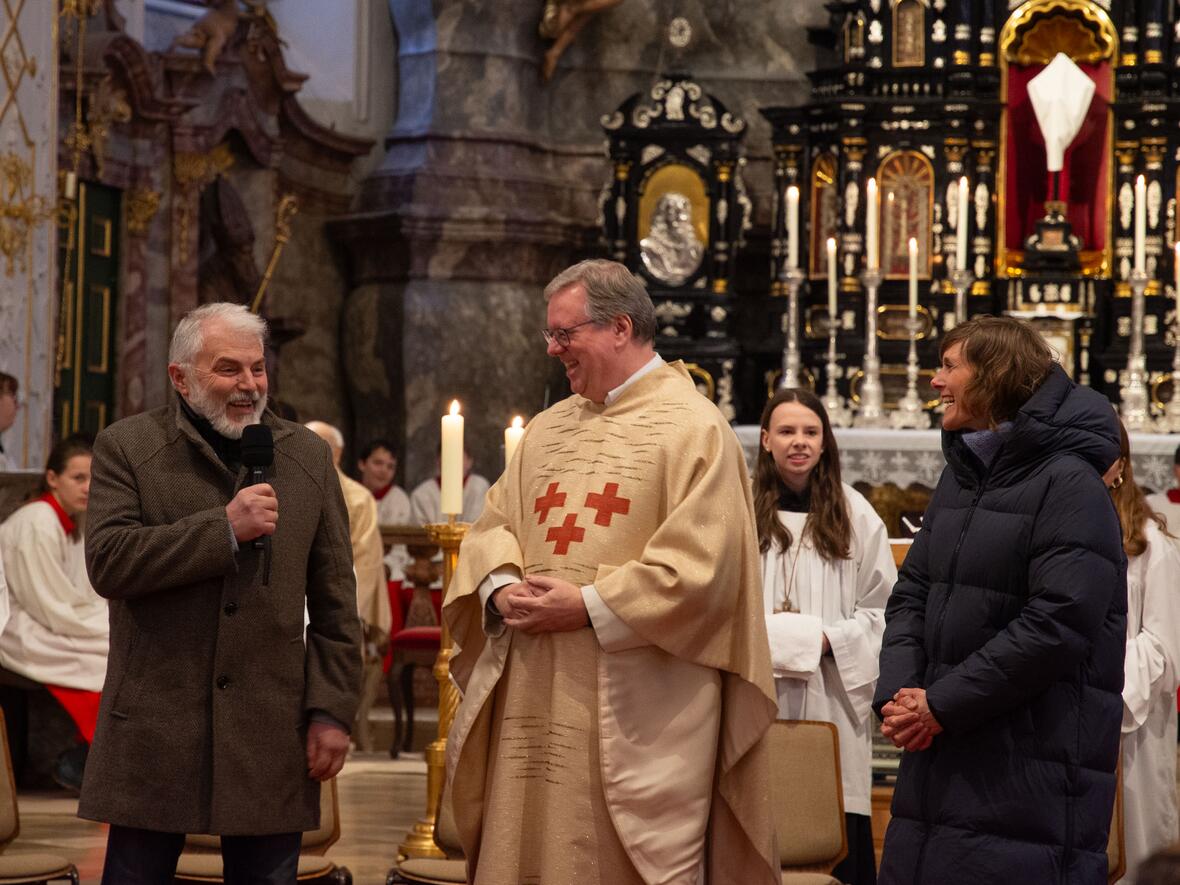 Seppi Hermann und Eva Winter aus den Pfarreien Wagenhofen und Hl. Geist.