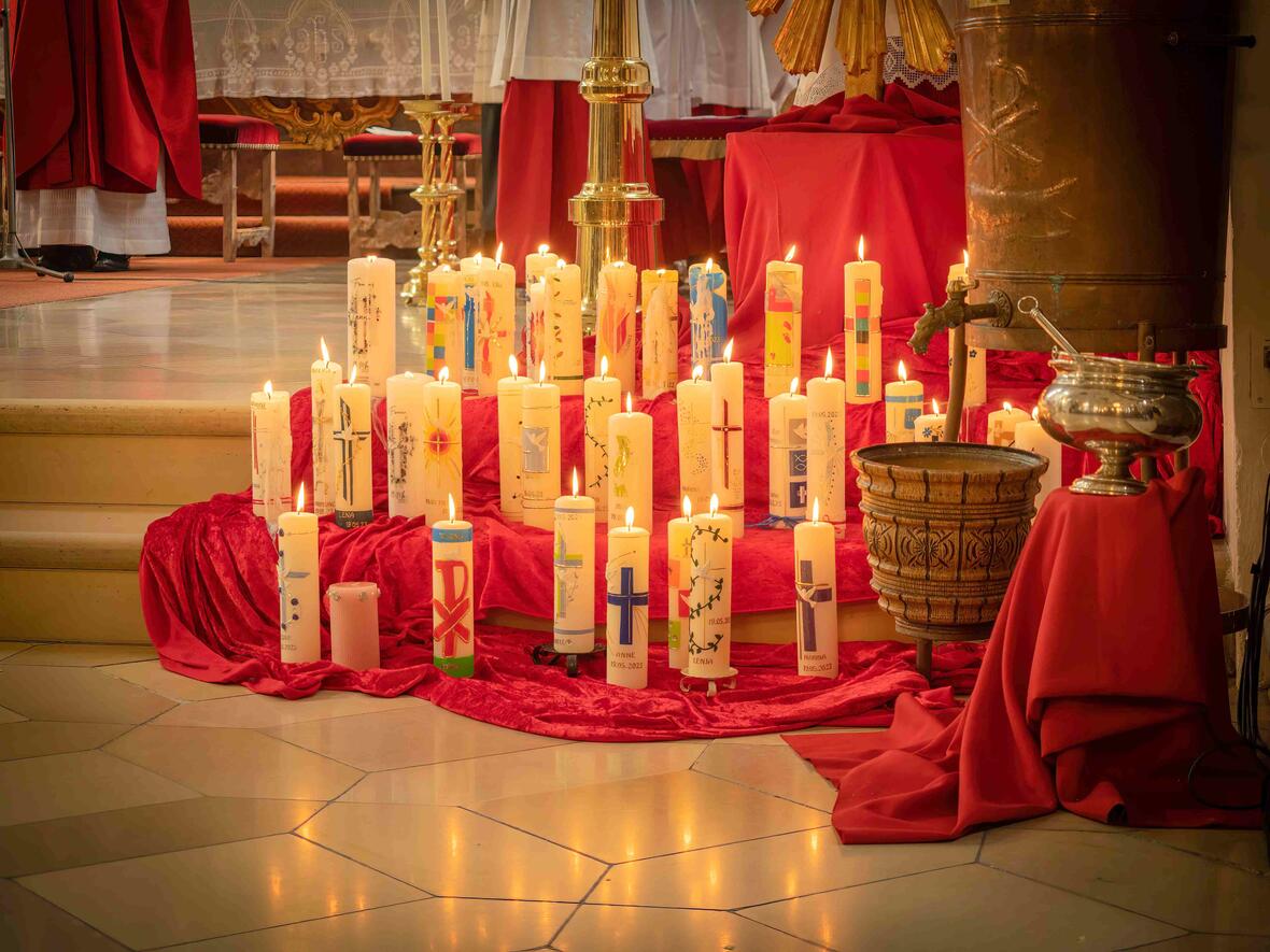 Firmung 2023 Die Kerzen der Firmlinge.