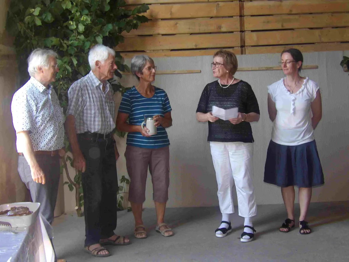 (von links)  Michael Smoll, Ludwig und Christa Scheuermayer, Hildegard Weis und Eva Müller        